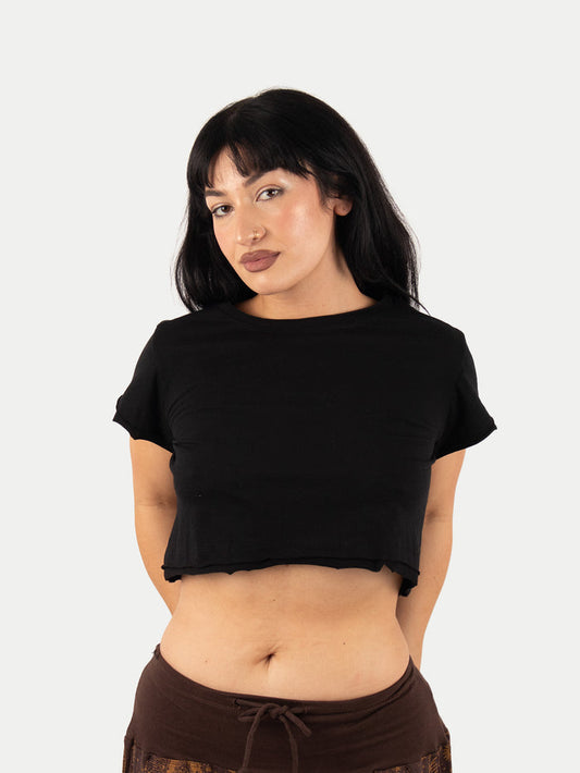 Cotton Celestial Crop Tee | Black-Image 1