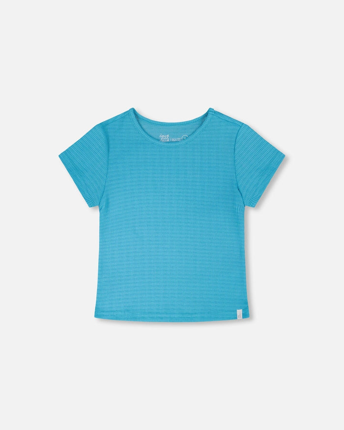 Crinkle Jersey T-Shirt Blue-0