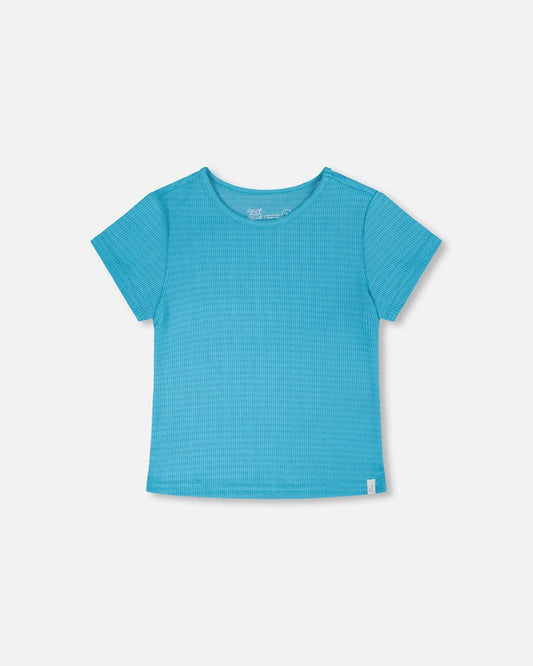 Crinkle Jersey T-Shirt Blue-0