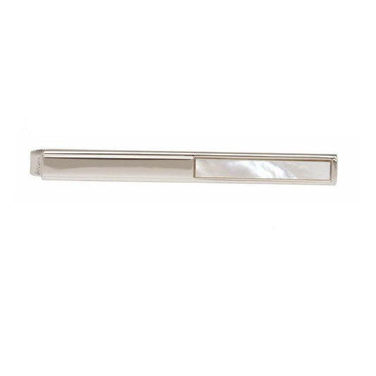 Dalaco half mother of pearl tie bar with sleek silver design for stylish formal wear