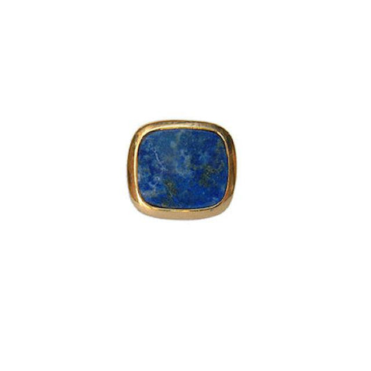 Dalaco lapis lazuli tie pin with a gold-toned square frame and deep blue stone centerpiece