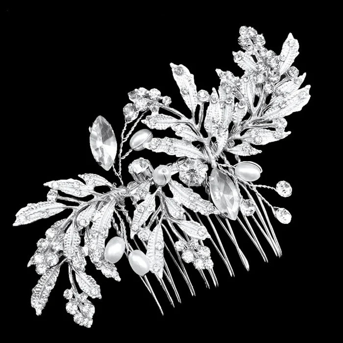 Wedding Hair Accessories - Pearl and Crystal Bridal Hair Comb - Available in Gold and Silver