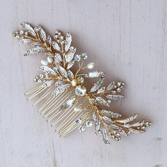 Wedding Hair Accessories - Pearl and Crystal Bridal Hair Comb - Available in Gold and Silver
