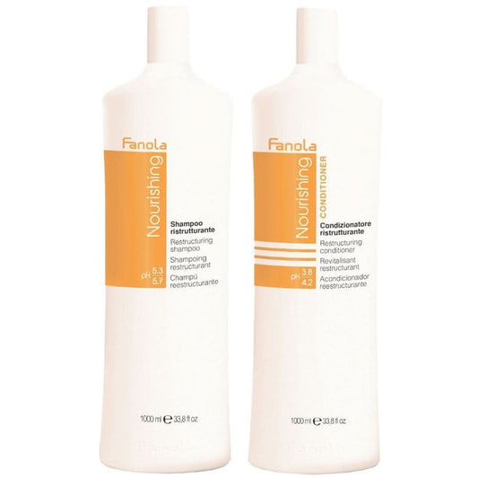 Fanola Nourishing Restructuring Shampoo & Conditioner Twin Pack  - shampoo and conditioner 1000ml
