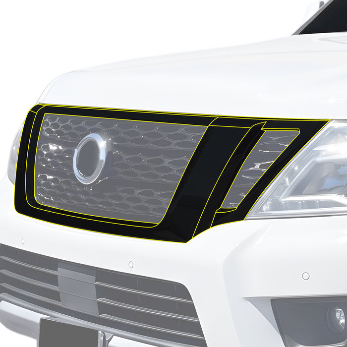 Fits Nissan Armada 2017-2020 Vinyl Chrome Delete Grille Blackout Decal Stickers Overlay Film - Bogar Tech Designs