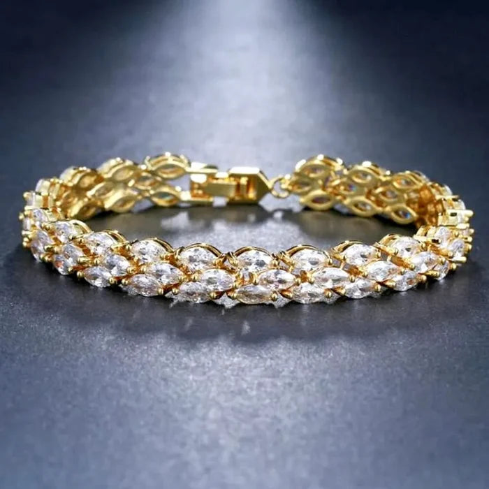 Wedding Jewelry - Cubic Zirconia Bridal Bracelet - Available in Silver, Rose Gold and Yellow Gold