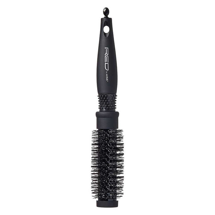 RED BEAUTY by KISS small thermal round brush black ceramic barrel for styling and adding volume