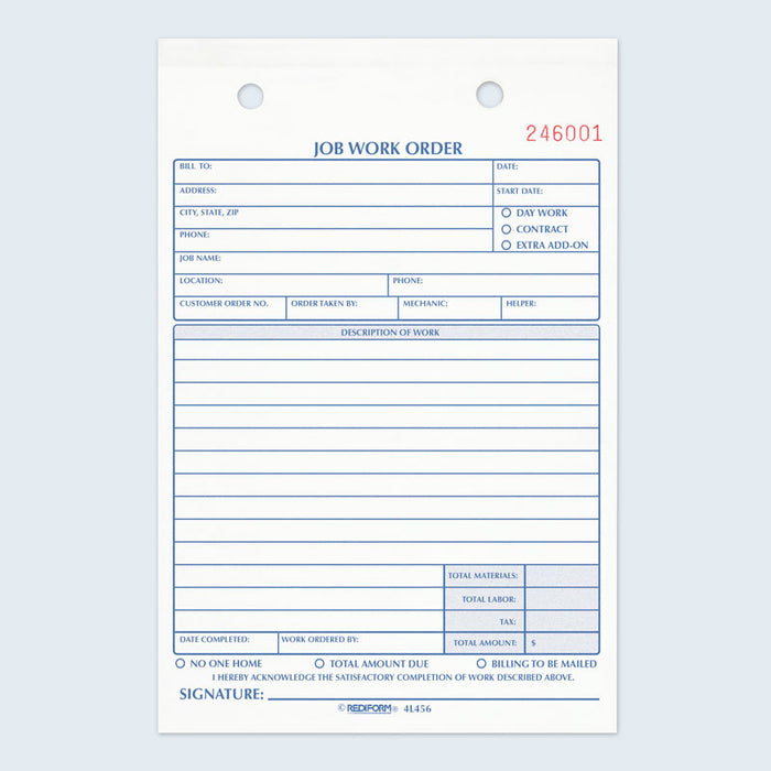 Job Work Order Book 4L456