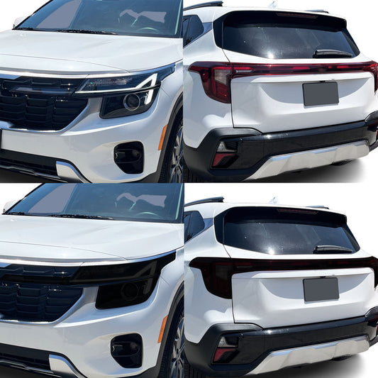 Fits Kia Seltos 2024-2025 Full Headlight Taillight Precut Smoked PPF Tint Kit Film Overlay  - Bogar Tech Designs
