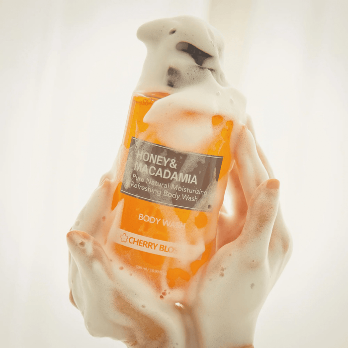 Kundal Honey & Macadamia Body Wash Cherry Blossom 500 ml - Beauty Tribe