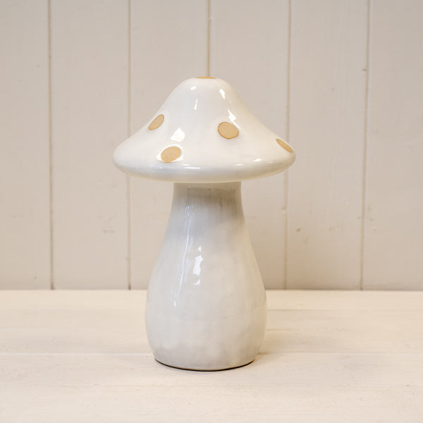 Large Cream and Sand Polka Dot Mushroom