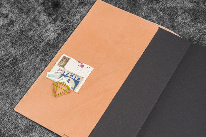 Leather Slim B5 Notebook / Planner Cover - Undyed Leather
