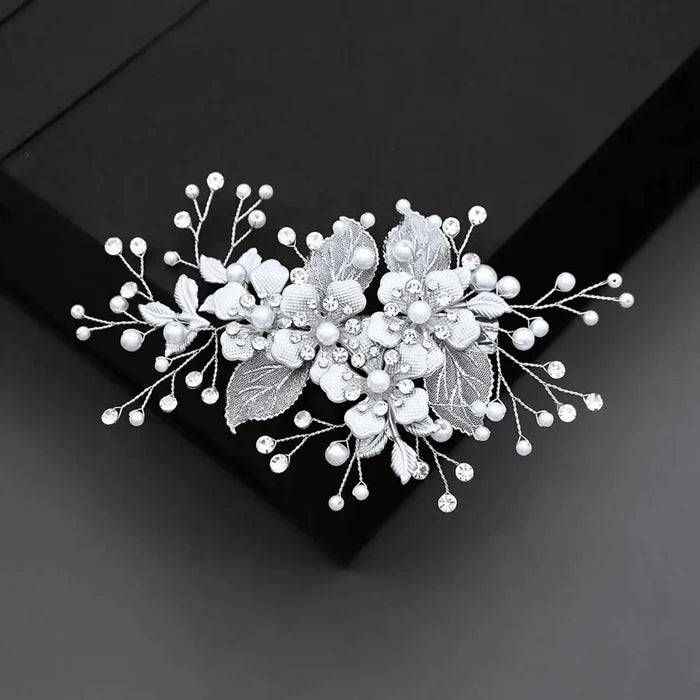 Wedding Hair Accessories - Gold and Silver Pearl Bridal Hair Clip