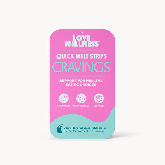 Love Wellness Cravings Quick Melt Strips - Healthy Eating Support - Mixed Berry - 15 strips