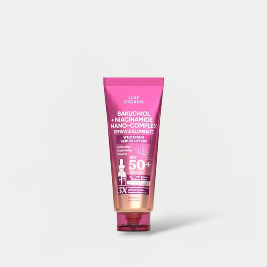 Luxe Organix Bakuchiol + Niacinamide Nano - Complex Renew & Illuminate Whitening Serum Lotion 200ml لوشن مصل لوكس أورجانيكس باكوتشيول + نياسيناميد نانو مركب تجديد وإضاءة - Princess Cosmetics Qatar
