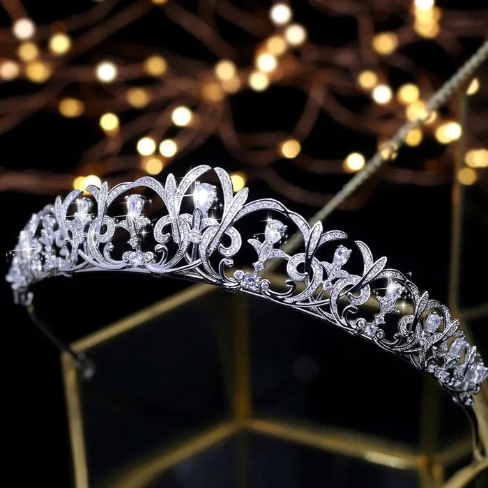 Wedding Hair Accessories - Silver Cubic Zirconia Bridal Tiara