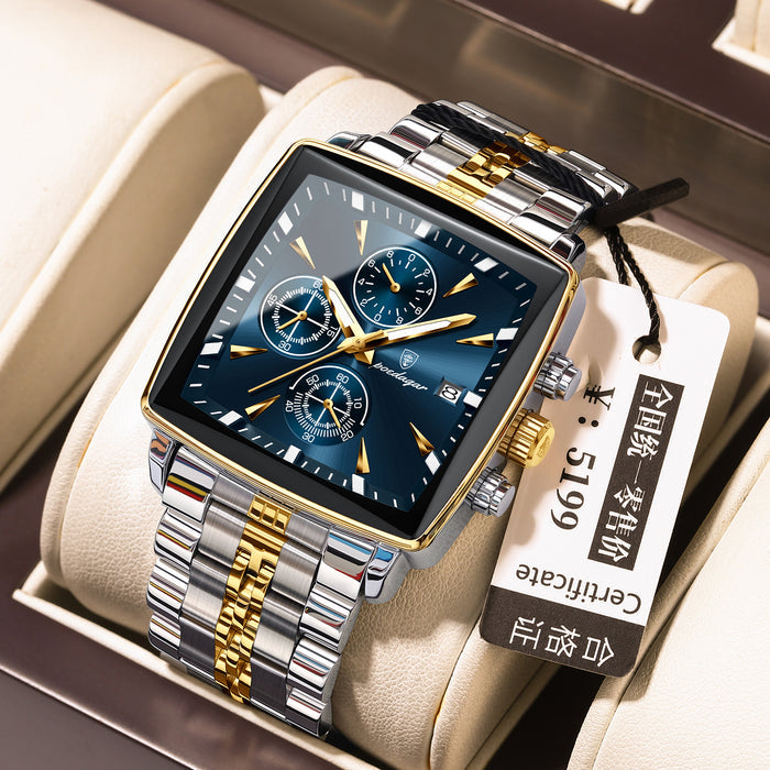 Men's Multifunctional Business Watch - Waterproof Stainless Steel Fashion Watch