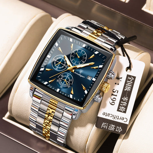 Men's Multifunctional Business Watch - Waterproof Stainless Steel Fashion Watch