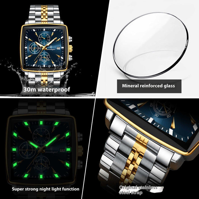 Men's Multifunctional Business Watch - Waterproof Stainless Steel Fashion Watch