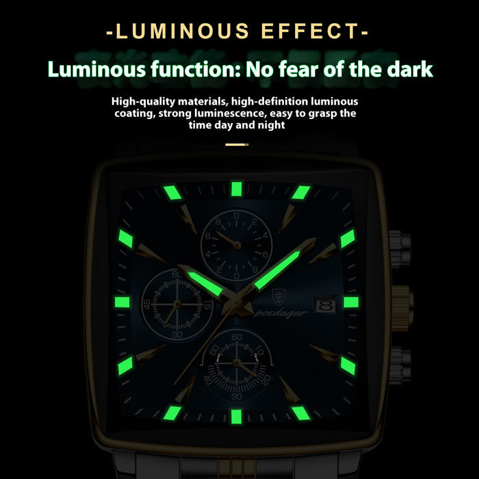Men's Multifunctional Business Watch - Waterproof Stainless Steel Fashion Watch
