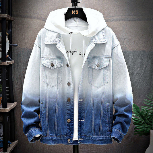 Men's Slim Fit Denim Jacket — Casual Long Sleeve Single-Breasted