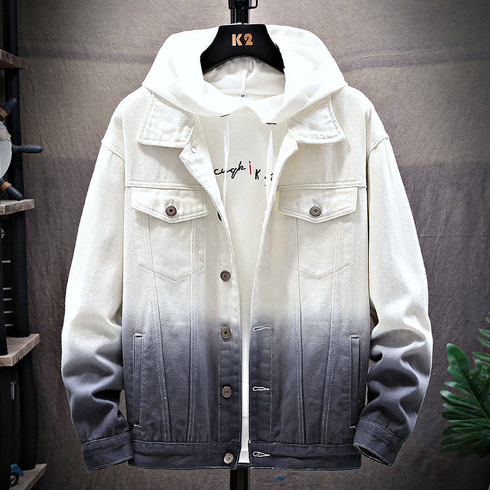 Men's Slim Fit Denim Jacket — Casual Long Sleeve Single-Breasted