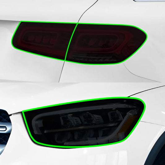 Fits Mercedes-Benz GLC-Class 2016-2022 Full Headlight Taillight Precut Smoked PPF Tint Kit Film Overlay  - Bogar Tech Designs