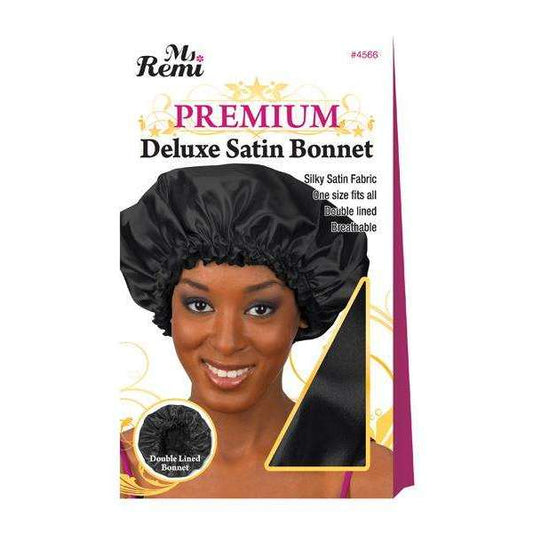 Ms. Remi Deluxe Satin Bonnet, 1 Count, Black