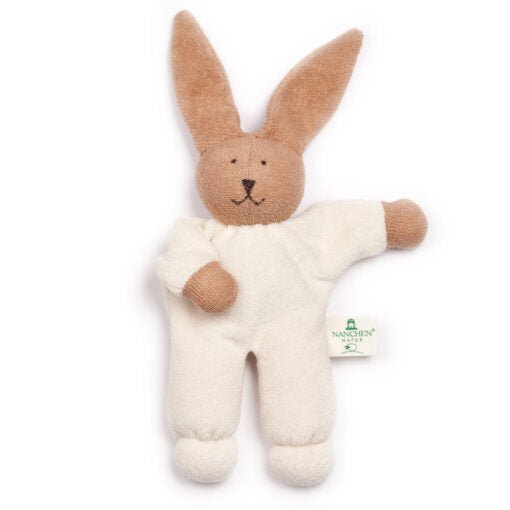 Nanchen Small Organic Bunny Rattle - cotton, wool Stuffed Animals for open-ended play - Title: Default Title