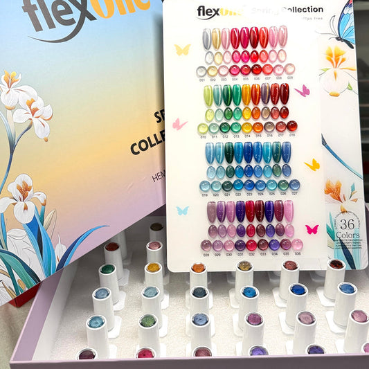 New FLEXONE Cat eye collection 36 Colors - Free Sample Display + 2 magnets and Water Drop top
