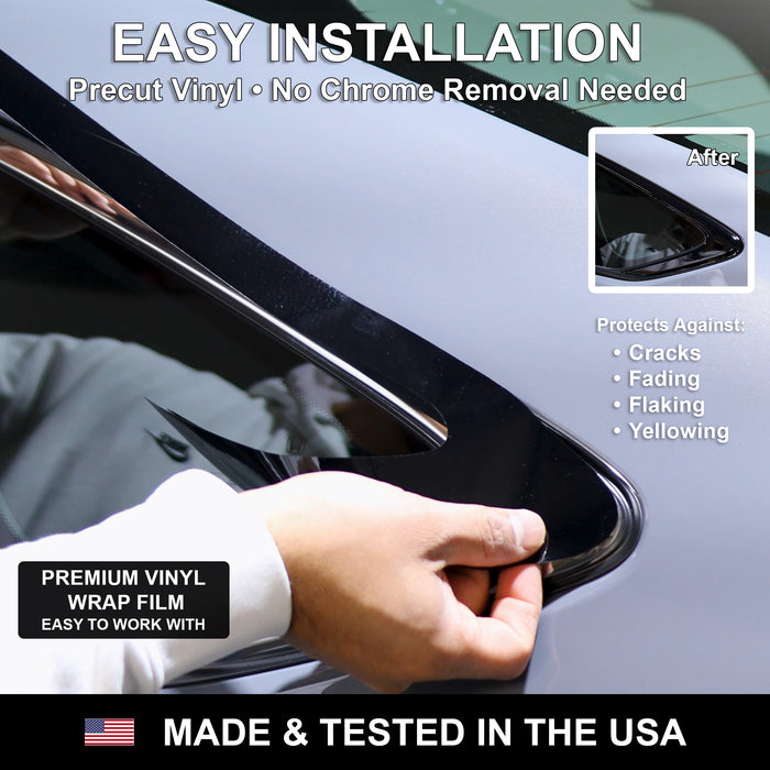 Fits Nissan Kicks 2025-2026 Vinyl Chrome Delete Grille Blackout Decal Stickers Overlay Film - Bogar Tech Designs