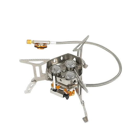 NNEOBA Three-Head Gas Stove Windproof Camping Silver
