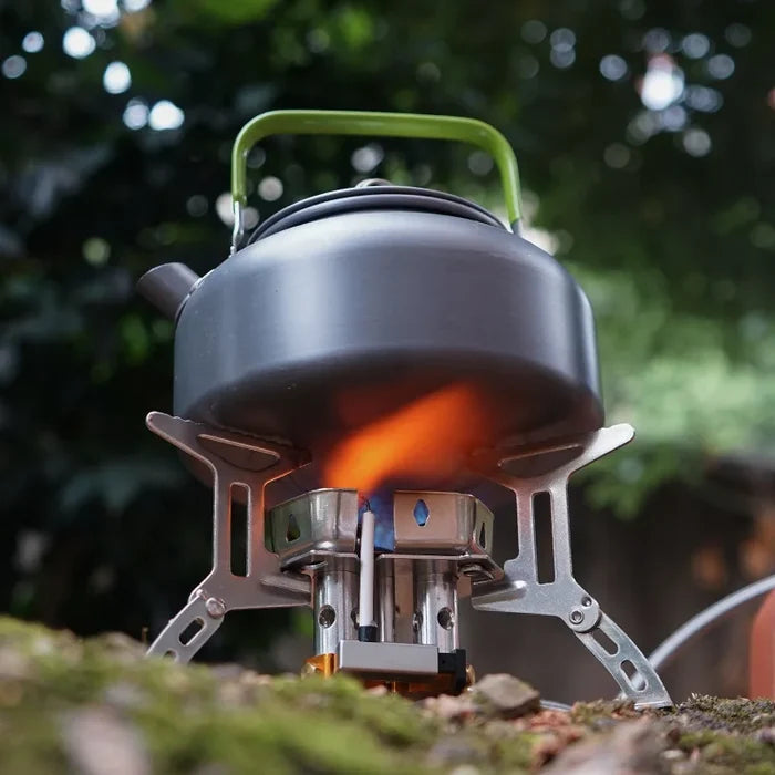NNEOBA Three-Head Gas Stove Windproof Camping Silver