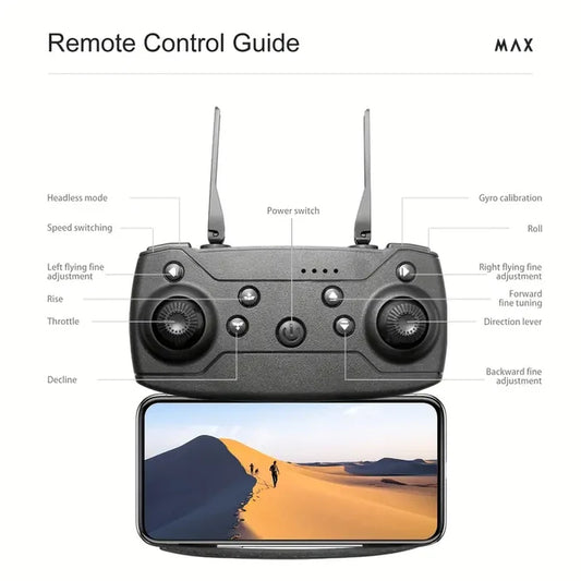 NNETM E88 Quadcopter UAV Drone with Dual HD Cameras - Black (HD Dual Camera)