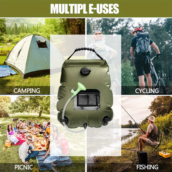 NNETM Solar Camping Shower Bag with Hose & Head