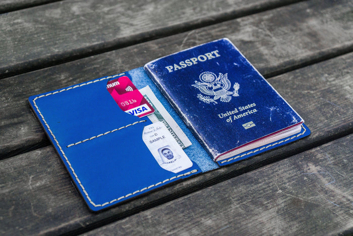 No.06 Leather Passport Holder - Blue