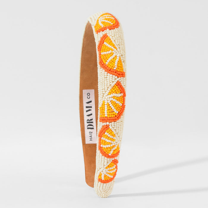 Orange Embroidered Hairband - Orange & Yellow