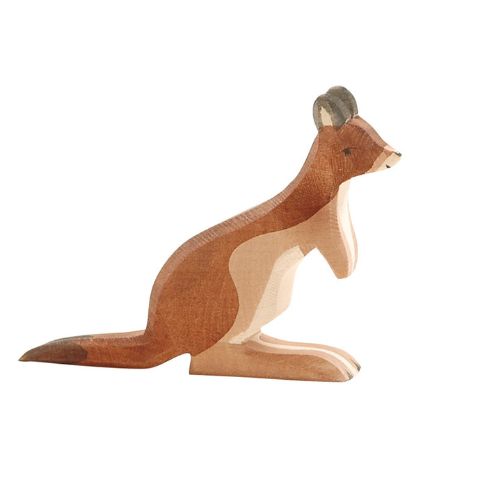 Ostheimer Kangaroo, Father - wood, natural Wooden Figures for open-ended play - Title: Default Title