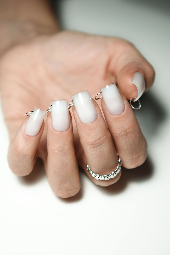 Pierced Milky B*tch Press-On Nails – Glossy, Handmade & Reusable