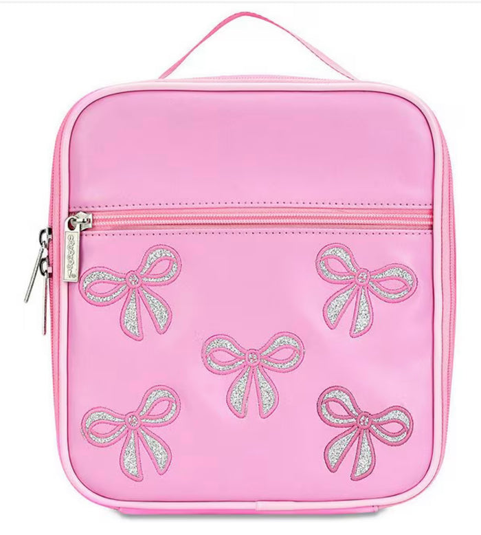 Pink Glitter Bows Lunch Tote