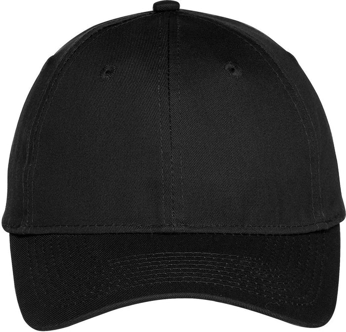 Port & Company Six-Panel Unstructured Twill Cap-Regular-Port & Company-Black-OSFA-Thread Logic