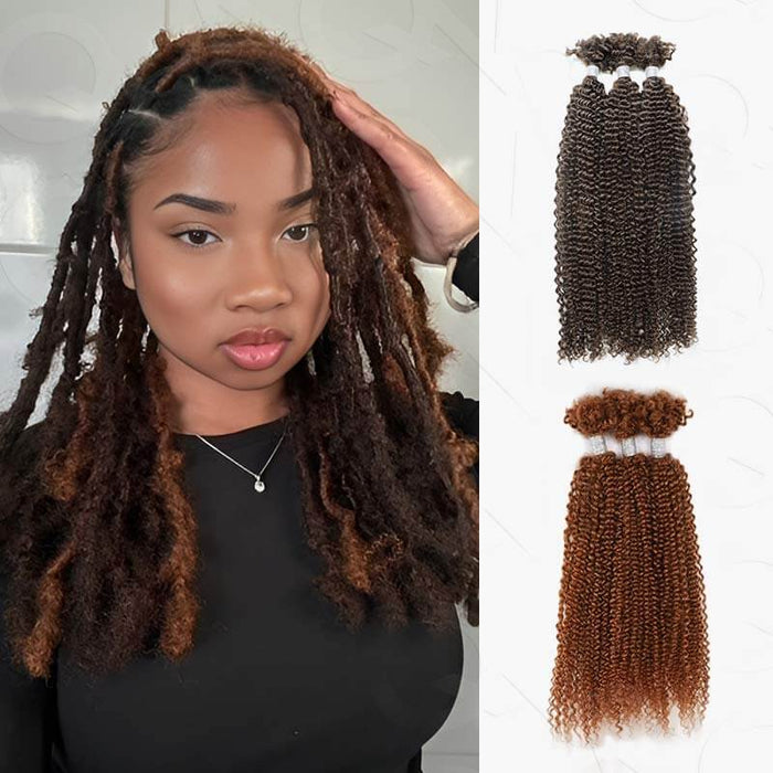brown and auburn colored passion twist braiding hair