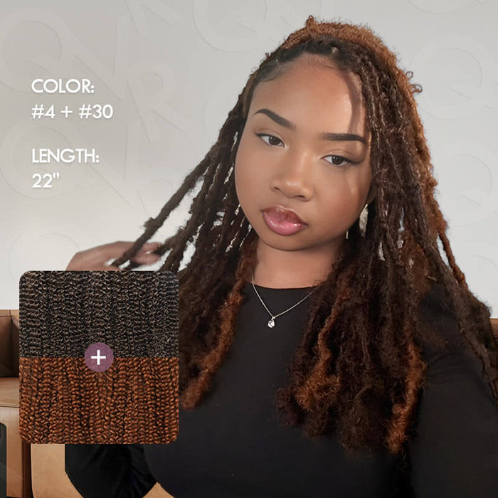 afro kinky twist aburn brown and dark brown passion twist braiding hair