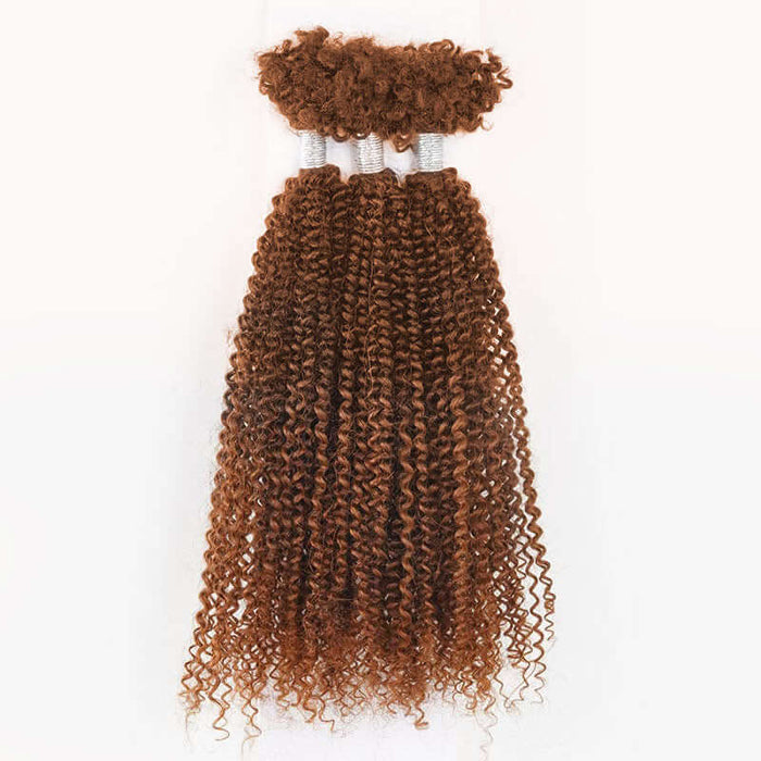 auburn brown afro kinky bulk curly hair