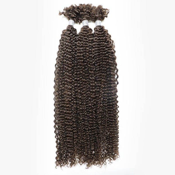 dark brown afro kinky bulk curly hair