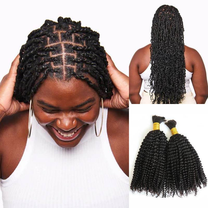 qvr kinky curly bulk hair extensions bulk braiding hair