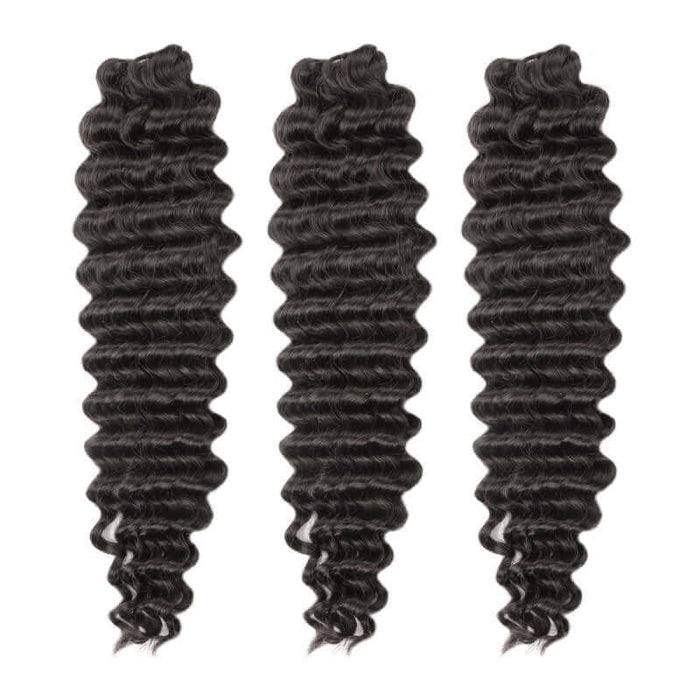 3 pack deep wave curly glossy crochet hair extensions