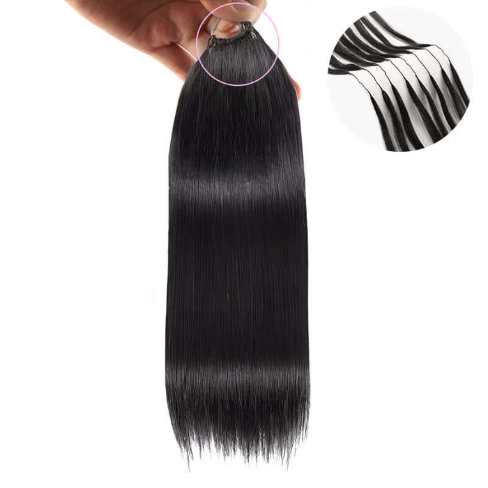 1 pack invisible soft straight human hair crochet hair extensions