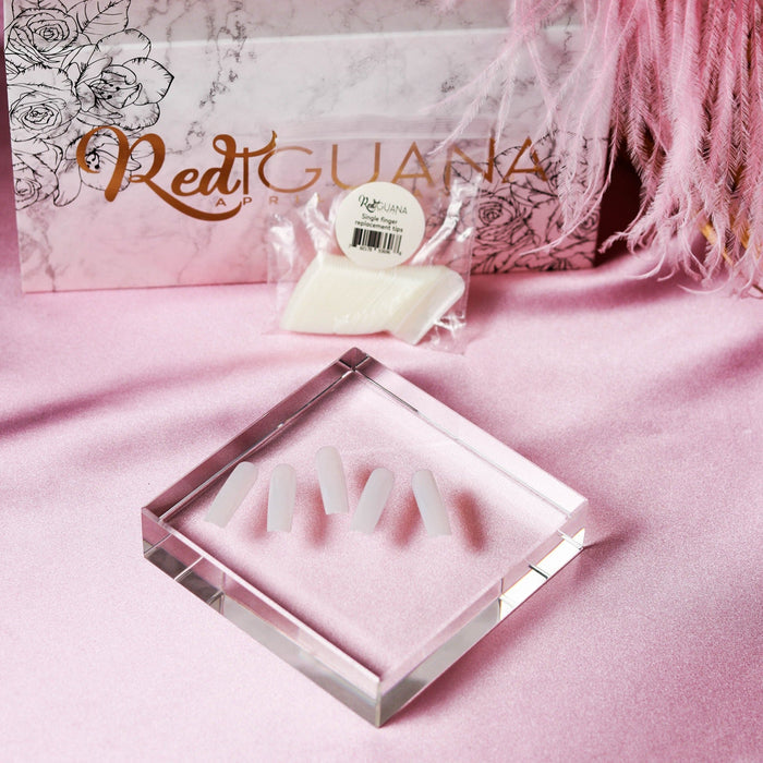RI- Base Nail Tips for Silicone Practice Hands-2.0 Hand-Red Iguana LLC-For Middle Finger-Gel Essentialz