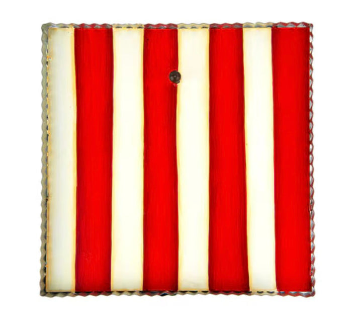 Round Top Red and White Display Board